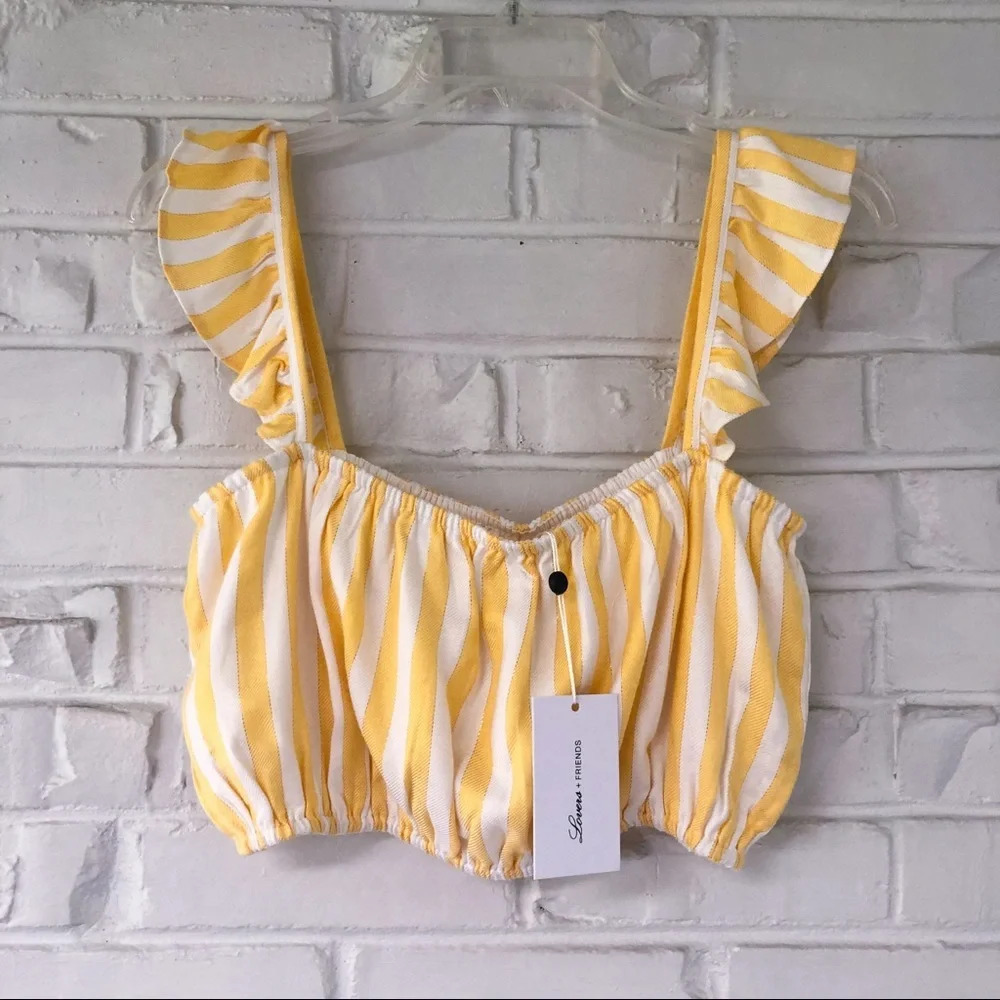 Lovers+Friends Striped Brenda Crop Top NWT - Picture 4 of 8